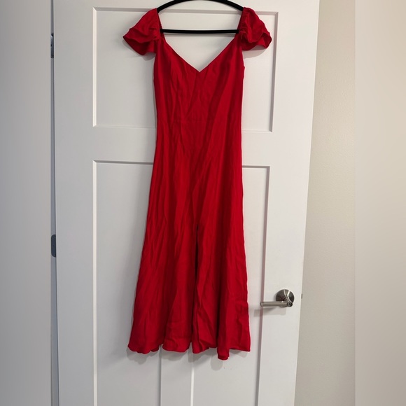 New Without Tags Reformation Baxley Red Midi Dress - Picture 12 of 13